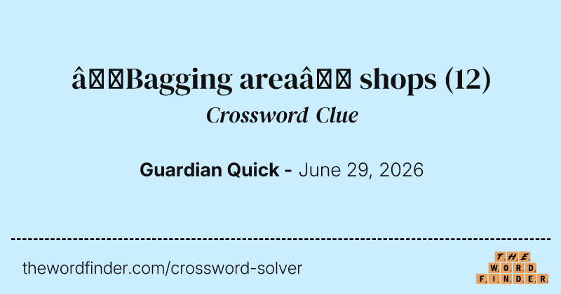 ‘Bagging area’ shops crossword clue image