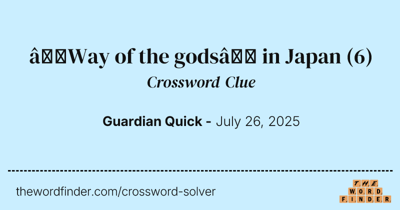 ‘Way of the gods’ in Japan crossword clue image
