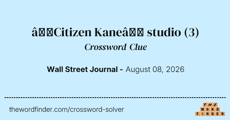 “Citizen Kane” studio crossword clue image