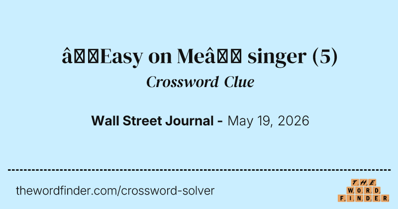 “Easy on Me” singer crossword clue image