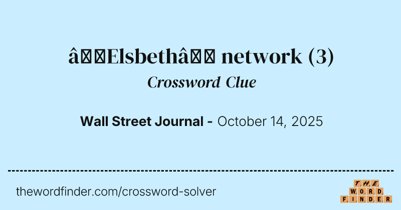 “Elsbeth” network crossword clue image