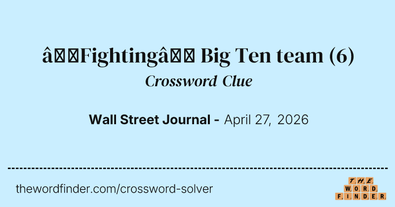 “Fighting” Big Ten team crossword clue image