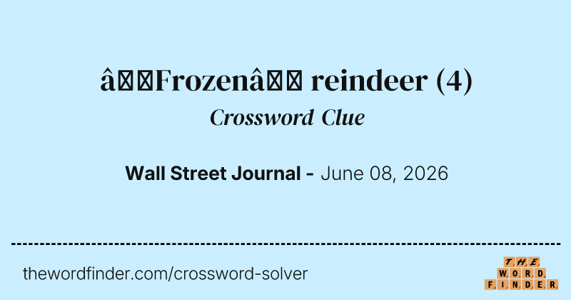 “Frozen” reindeer crossword clue image