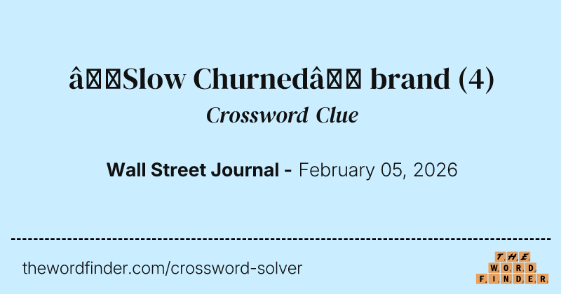 “Slow Churned” brand crossword clue image