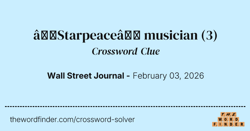 “Starpeace” musician crossword clue image