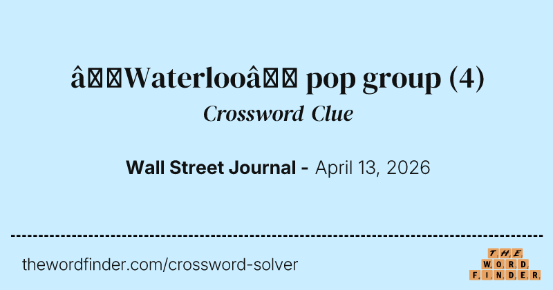 “Waterloo” pop group crossword clue image
