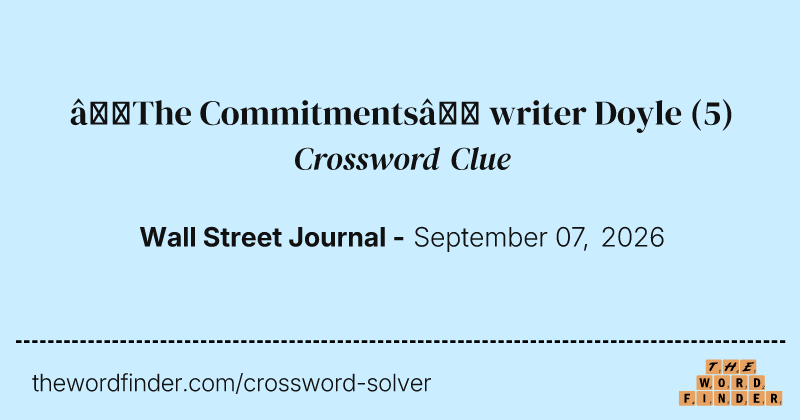 “The Commitments” writer Doyle crossword clue image