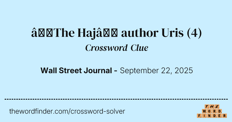 “The Haj” author Uris crossword clue image