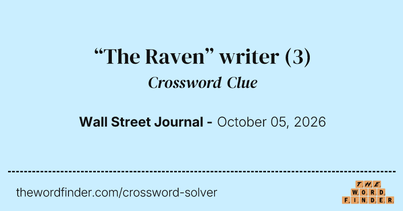 “The Raven” writer crossword clue image