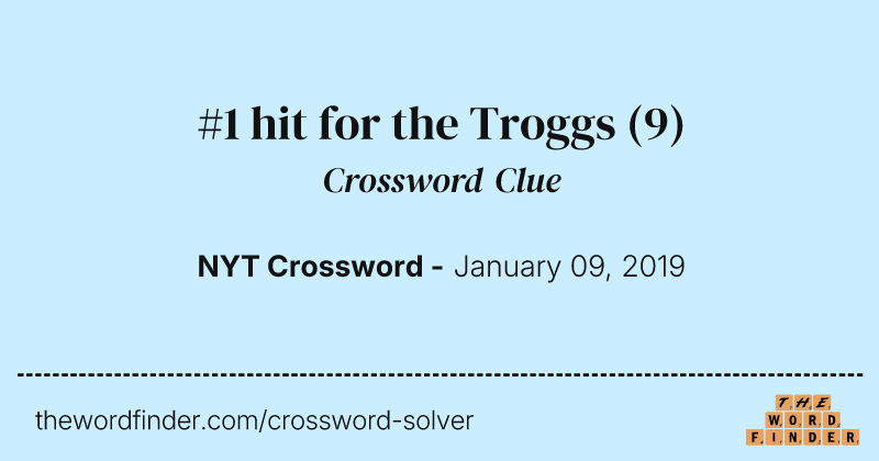 #1 hit for the Troggs crossword clue image