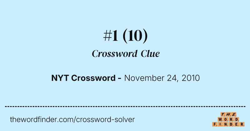 #1 crossword clue image