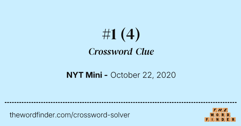 #1 crossword clue image