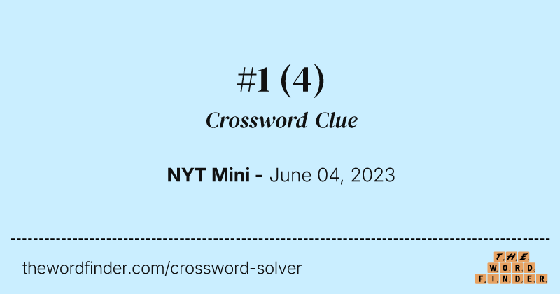 #1 crossword clue image