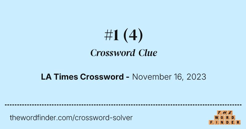 #1 crossword clue image