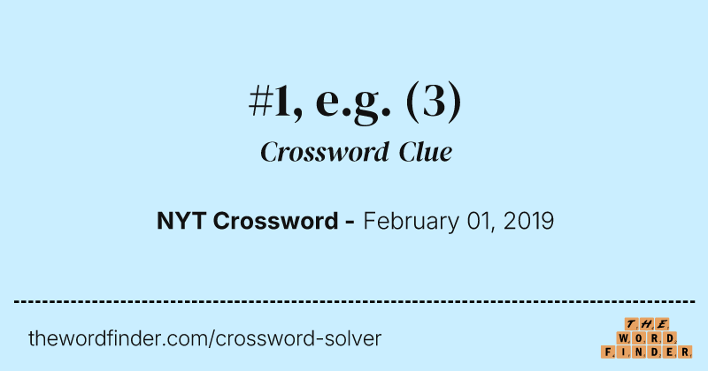 #1, e.g. crossword clue image