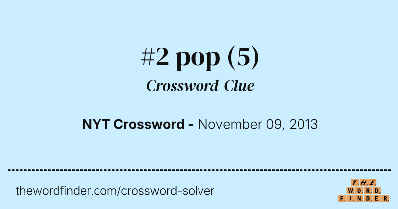 #2 pop crossword clue image