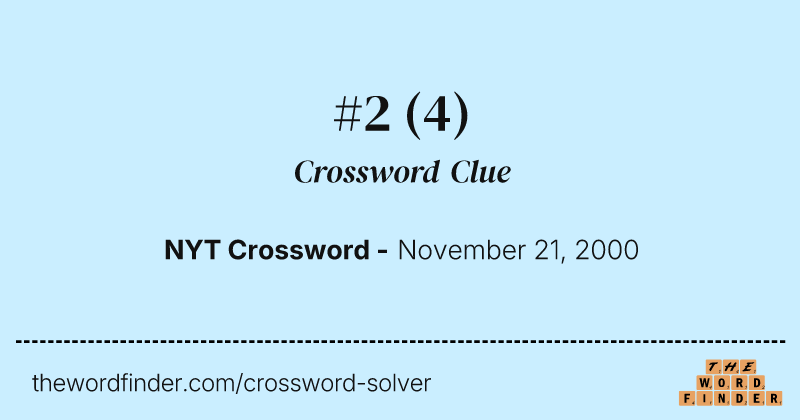 #2 crossword clue image