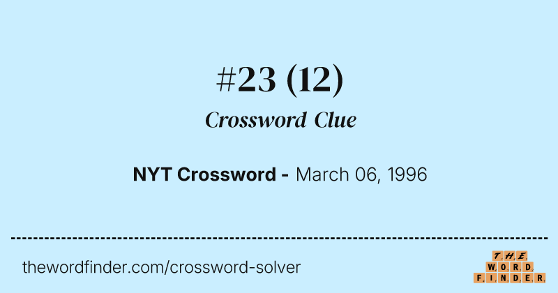 #23 crossword clue image