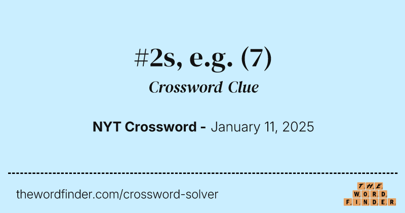 #2s, e.g. crossword clue image