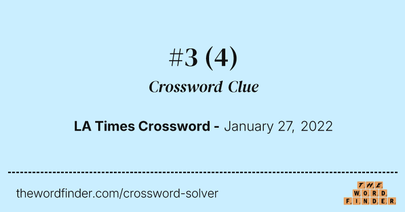 #3 crossword clue image