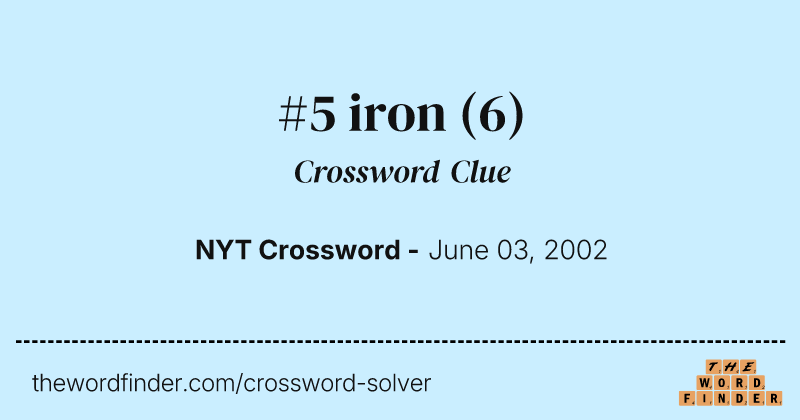 #5 iron crossword clue image