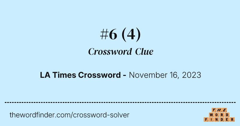 #6 crossword clue image