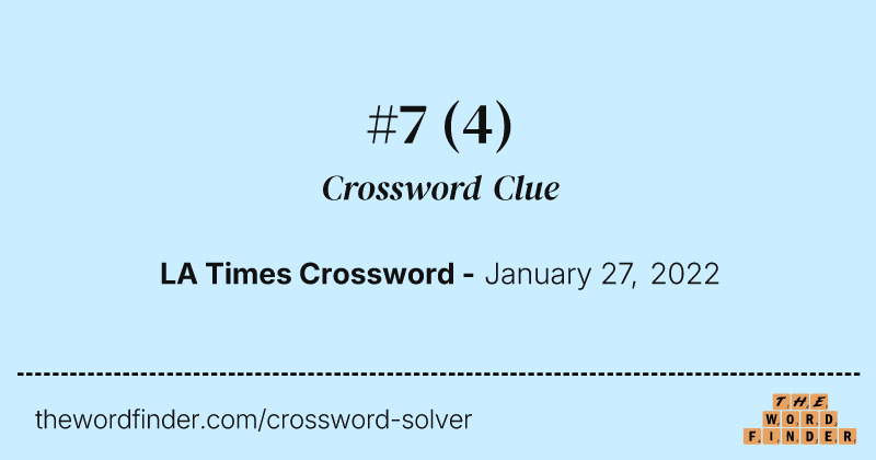 #7 crossword clue image