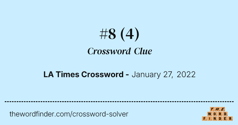 #8 crossword clue image