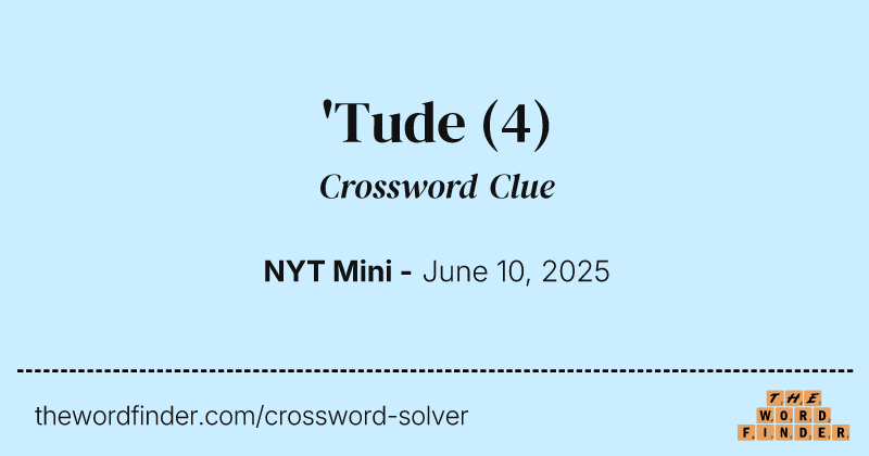 'Tude crossword clue image