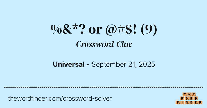 %&*? or @#$! crossword clue image