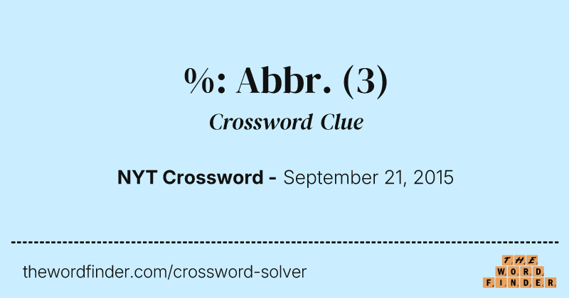 %: Abbr. crossword clue image