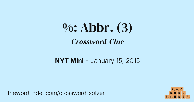 %: Abbr. crossword clue image