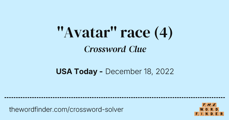 ''Avatar'' race crossword clue image