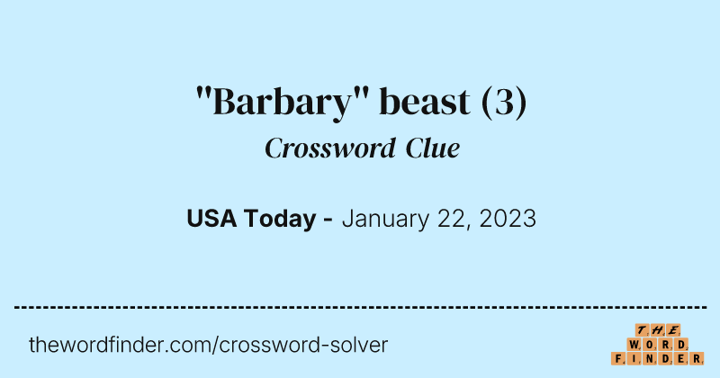 ''Barbary'' beast crossword clue image