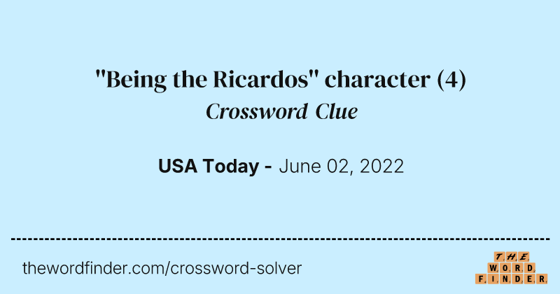 ''Being the Ricardos'' character crossword clue image