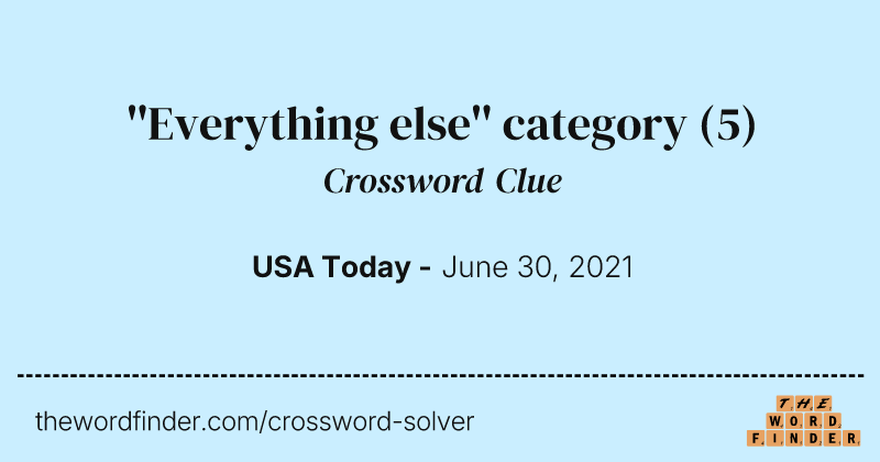 ''Everything else'' category crossword clue image