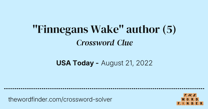 ''Finnegans Wake'' author crossword clue image