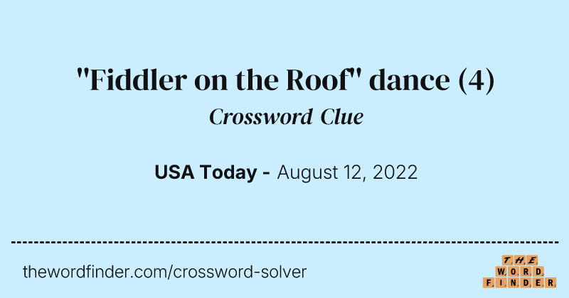 ''Fiddler on the Roof'' dance crossword clue image