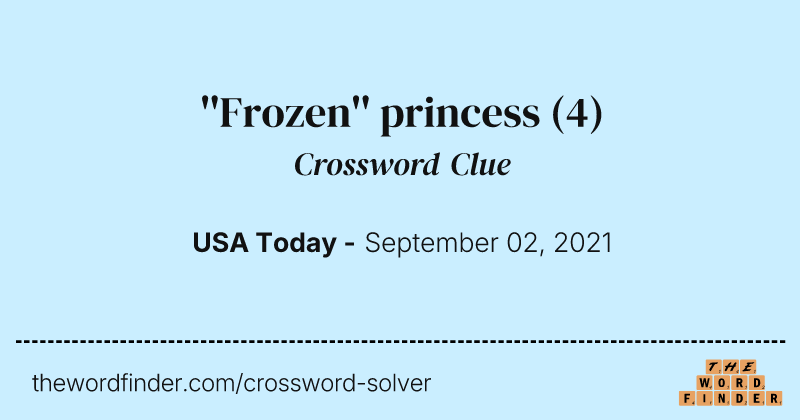 ''Frozen'' princess crossword clue image