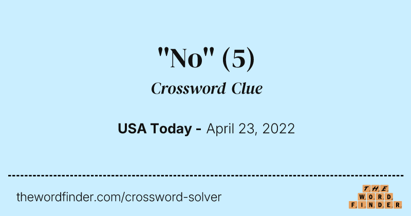''No'' crossword clue image