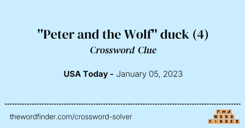 ''Peter and the Wolf'' duck crossword clue image