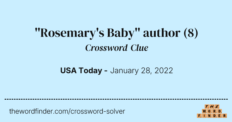 ''Rosemary's Baby'' author crossword clue image