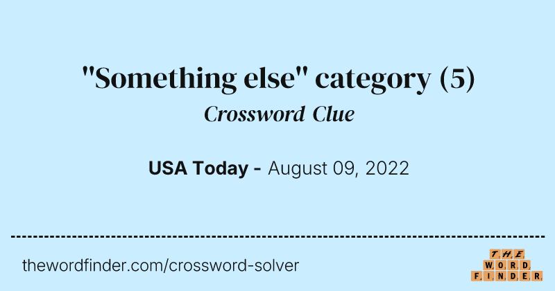 ''Something else'' category crossword clue image