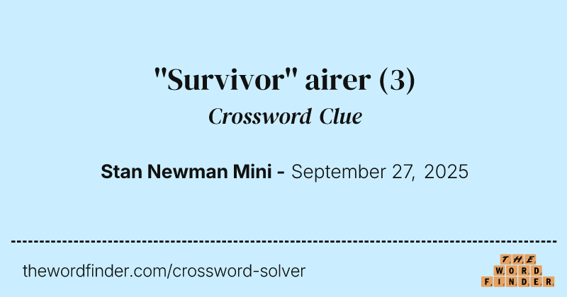 ''Survivor'' airer crossword clue image