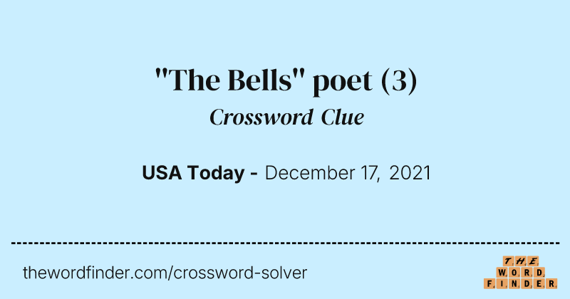 ''The Bells'' poet crossword clue image