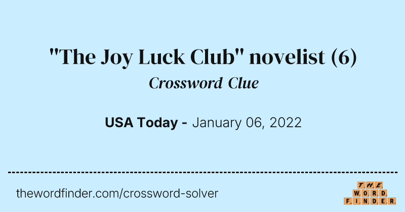 ''The Joy Luck Club'' novelist crossword clue image