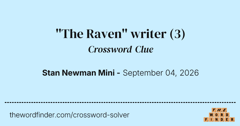 ''The Raven'' writer crossword clue image