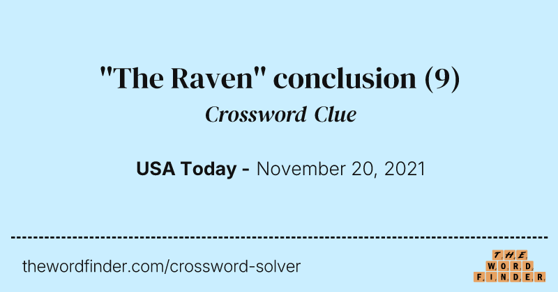 ''The Raven'' conclusion crossword clue image