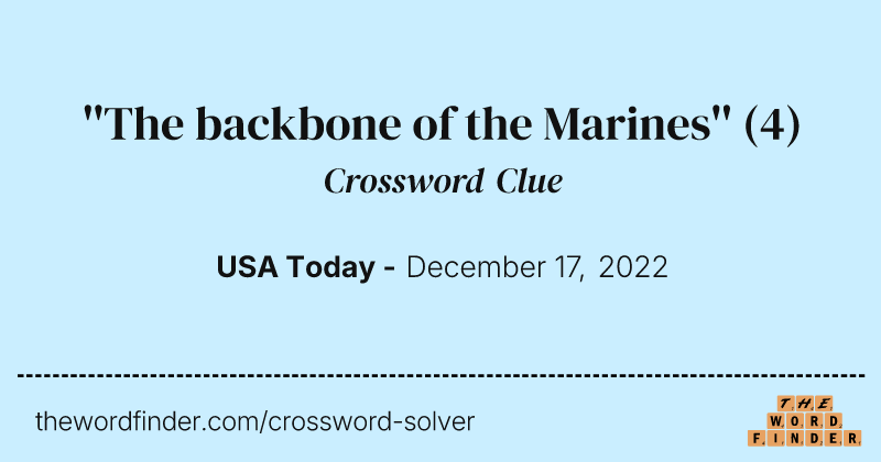 ''The backbone of the Marines'' crossword clue image