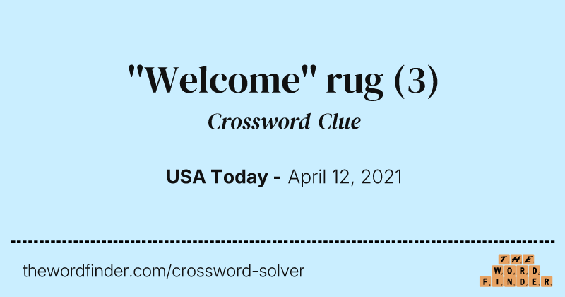 ''Welcome'' rug crossword clue image